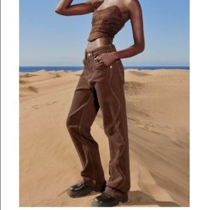 COPY - Zara New WIDE LEG FULL LENGTH JEANS
LIGHT BROWN
26 (US 2)